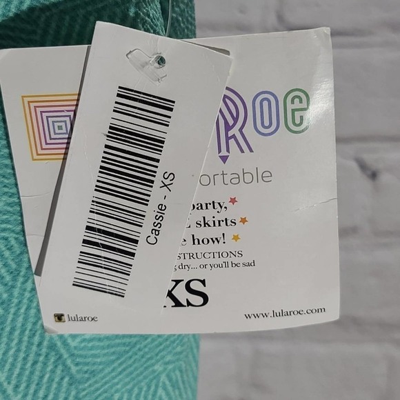 Lularoe light blue pencil skirt with design - Picture 10 of 14